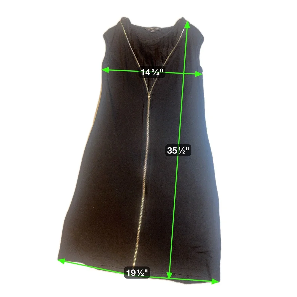 Alexander‎ Wang Black Sleeveless Mini Dress Gold Zipper Detail Size 8